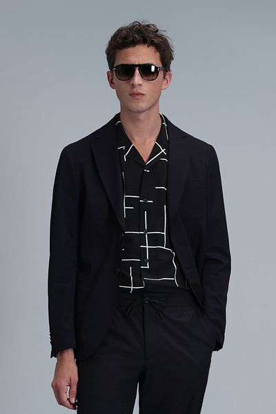 Lufian Ανδρικό μπουφάν Mex Sports Slim Fit Μαύρο