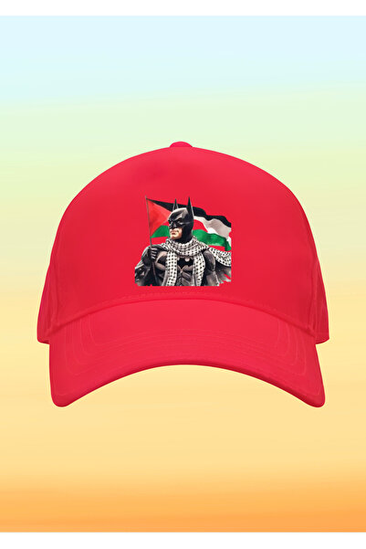 relaxbaskı Batmann Printed Children's Hat with Palestinian Flag