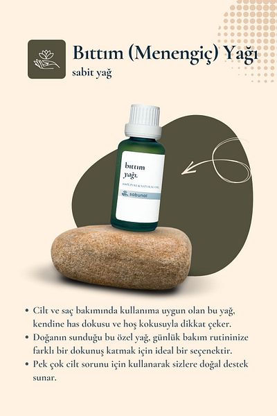 sabunal Bıttım Oil 30 ml - Cold Pressed Natural Care Oil for Hair and Skin