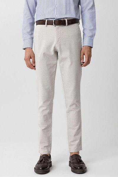 SÜVARİ Slim Fit Side Pocket Dobby Cotton Canvas Trousers