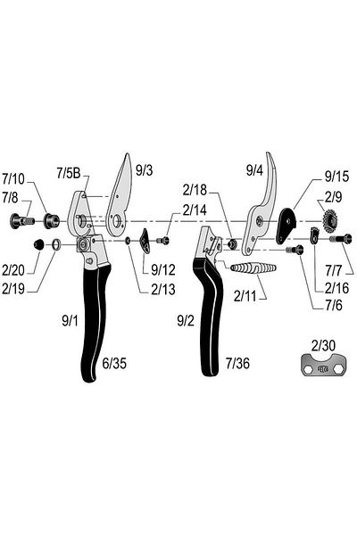 Felco 9 Pruning Shears 21cm Left By-pass