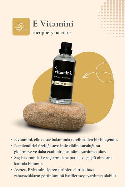 sabunal Vitamin E 100 ml - for Hair and Skin Care, Anti-Aging Natural Vitamin