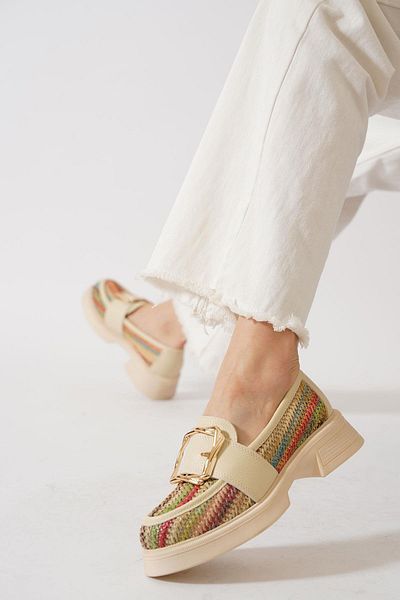 Moda Pie Neynet Metal Buckle Women's Shoes Indigo