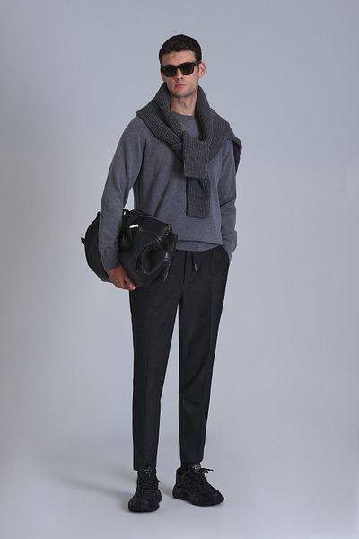 Lufian Men's Gray Moon Sweater