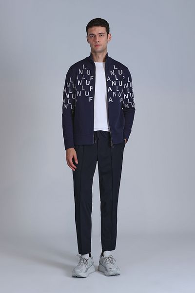 Lufian Writer Men's Cardigan Navy Blue
