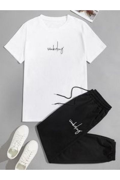 bellanova Sweat Suit T-Shirt Sweatpants Suit with Cool Pattern