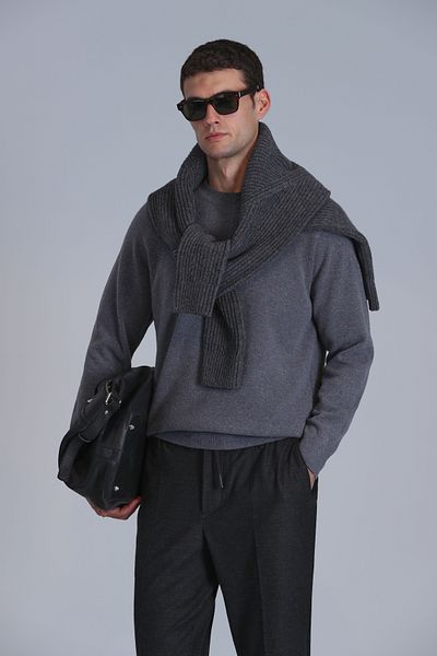 Lufian Men's Gray Moon Sweater