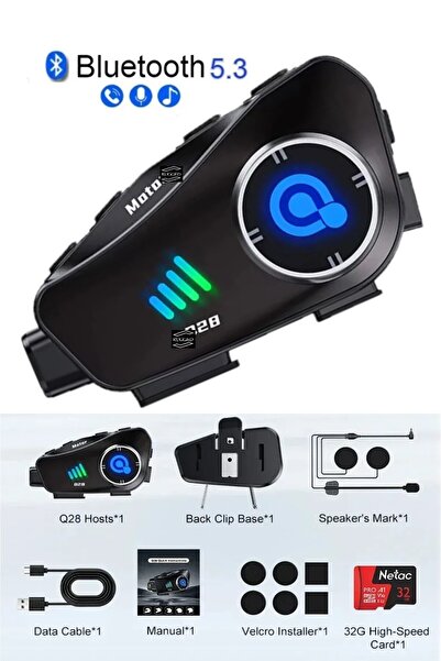 RUGGED Motosiklet Kask Kulaklık 1080P Kamera Kayıt Özellikli Q-28P 32Gb Hafıza Kartı Hediyeli Wireless APP