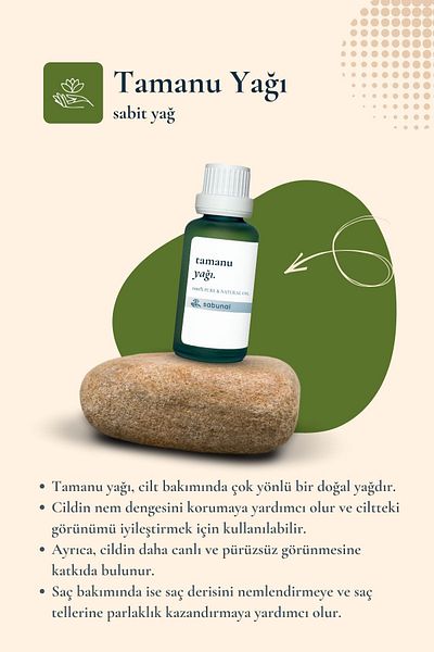 sabunal Tamanu Oil 30 ml - Cold Pressed Skin and Hair Care Oil