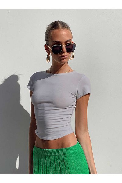 fablair Crew Neck Basic Short Sleeve Flexible Body