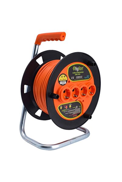 Bylion MK3515 4 Soketli 3x1.5mm 35 Metre Makaralı Kablo