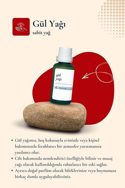 sabunal Rose Oil 30 ml - Skin Care, Relaxing Massage and Aromatherapy Oil