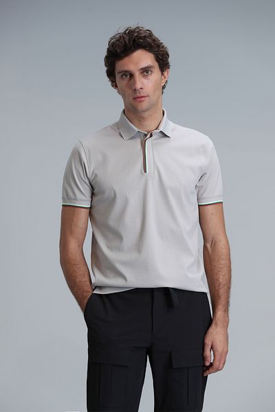Lufian Ανδρικό μπλουζάκι Polo - Χρώμα πέτρας, Ζεστό Smart