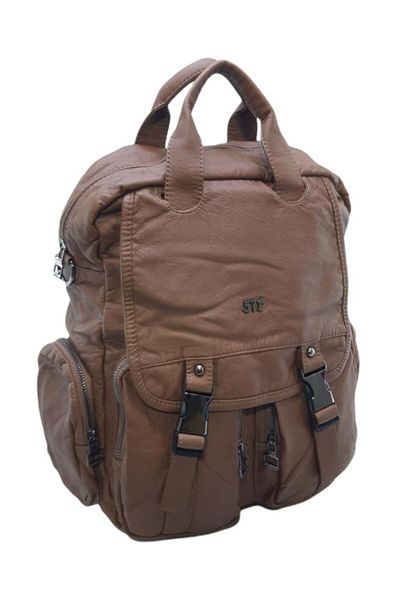 Baginn Y.S.Δερμάτινο γυναικείο σακίδιο πλάτης 35*25 εκ. Vegan Leather Wash Faux Leather Messenger Τσάντα ώμου με χιαστί