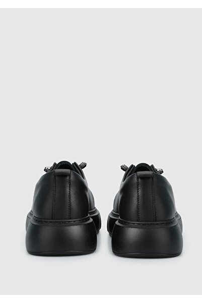 Provoq Black Leather Women's Sneakers