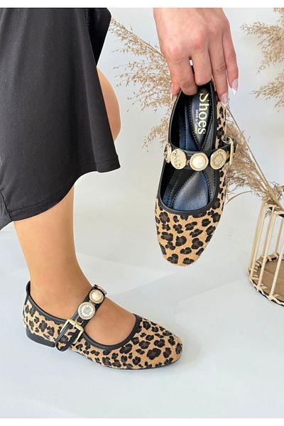 Difolia Balerini Koope Leopard din piele intoarsa