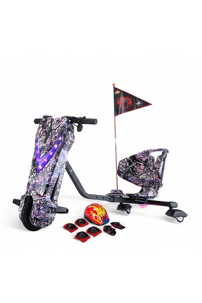 IQTENA Drifting Electric Scooter Big Electric Drift Scooter 36V for Kids - With Helmet Pad Set