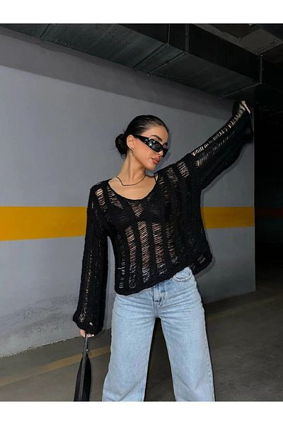Sarte Royal Openwork Knitwear Oversize Seasonal Sweater
