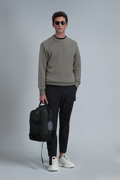 Lufian Black Tailored Fit Road Jogger Pants