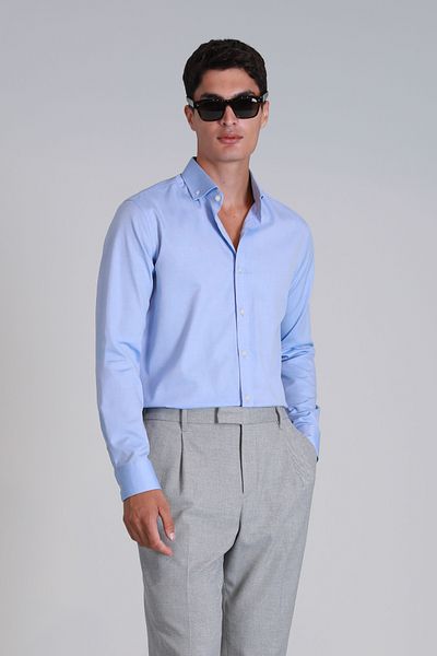 Lufian Daniel Barbati - Cămașă de bază albastră slim fit