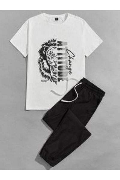 bellanova Sweat Suit T-Shirt Sweatpants Suit with Cool Pattern