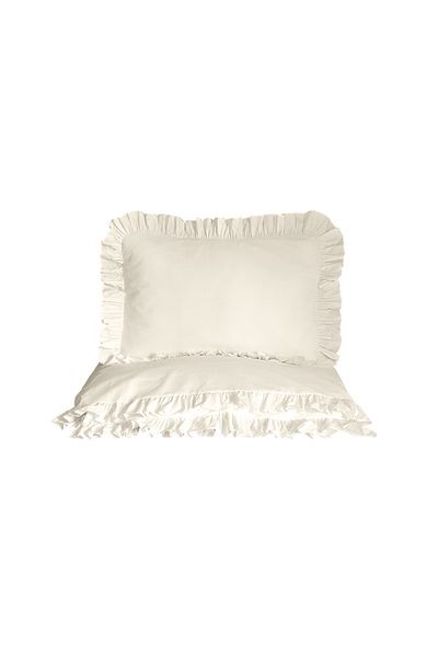 MundoLindo Set Pilomă Volanată Albă Single 2 Bucăți 160 X 220 Cm