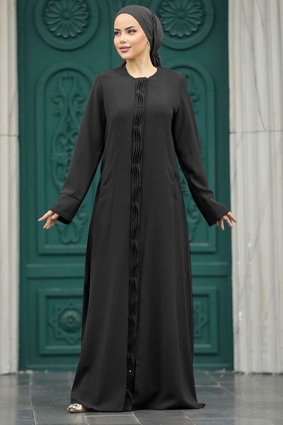 Neva Style - Detaliat Black Hijab Ferace 20050s