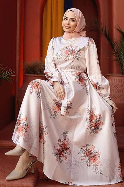 Neva Style Φόρεμα Hijab με λουλούδια μοτίβο 60911T