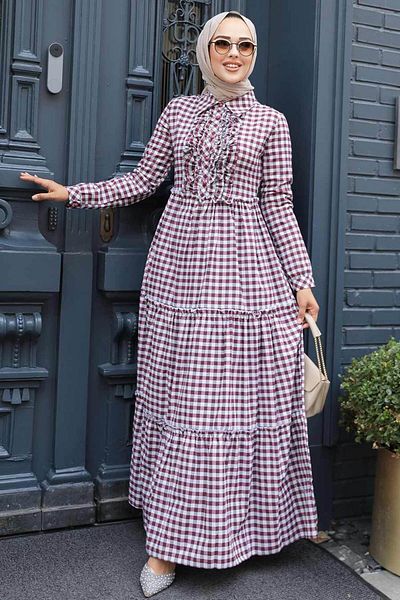 Neva Style - Rochie Hijab Prune 2702mu