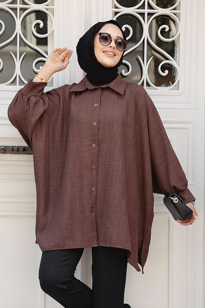 Neva Style Tunica Hijab Maro Inchis Maneca Liliac 11853KKH
