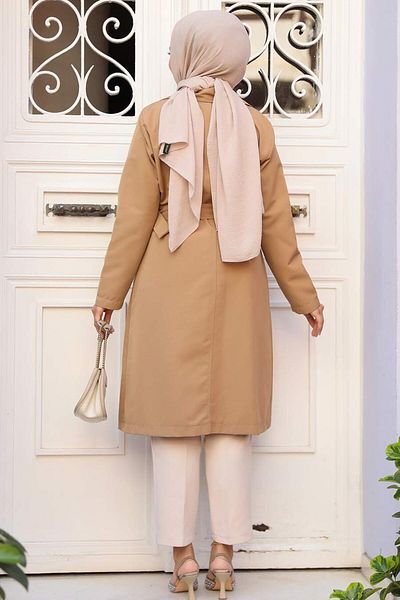 Neva Style Trench Hijab - Curea, Biscuit 61221BS