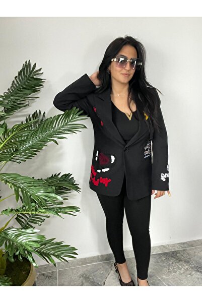 MODA Tasarım Özel Nakışlı Blazer Ceket
