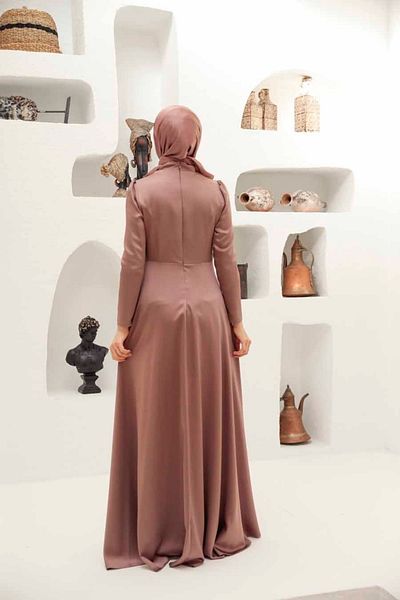 Neva Style Flounced Mink Hijab Evening Dress 22431V