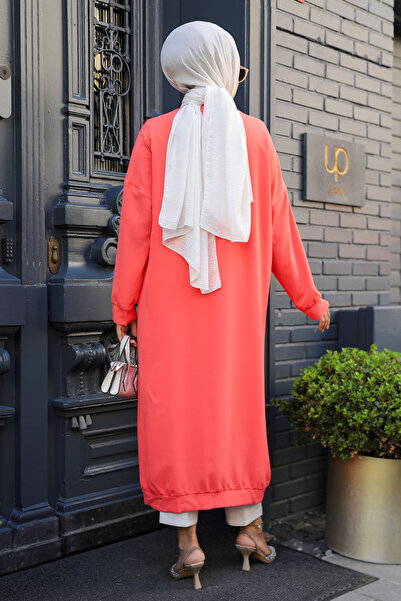 Neva Style Coral Hijab Cap 10421MR - Buttoned