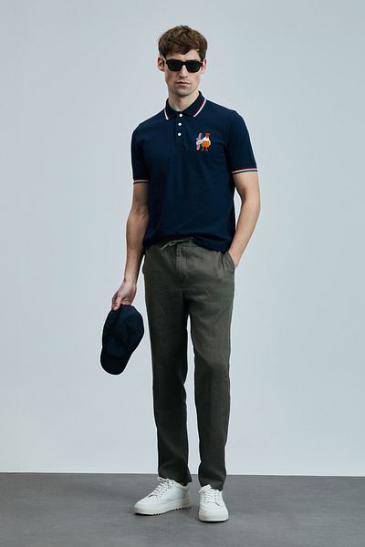 Lufian Ανδρικό μπλουζάκι πόλο Sansa Smart Navy Blue