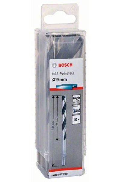 Bosch HSS PointTeQ Matkap Uç Metal 9x81x125mm 10 Parça