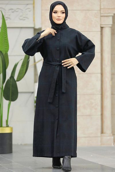 Neva Style Șapcă cu ștampilă pentru hijab, în carouri, albastru închis, 5945kl