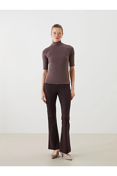 LC Waikiki Lcwaikiki classic brown elastic waist Flared women's pants