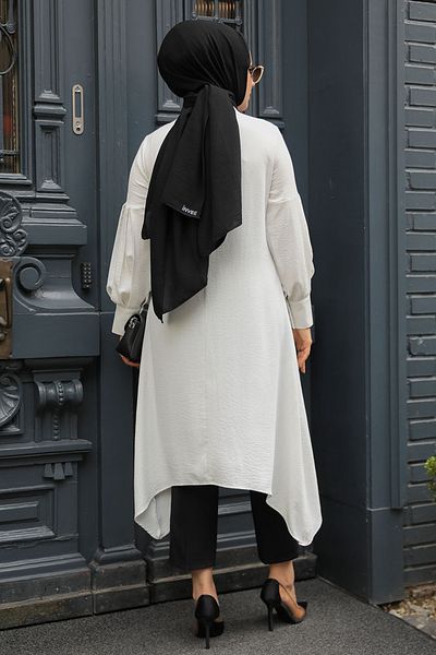 Neva Style تونيك حجاب إكرو بتفاصيل غير متماثلة 615e