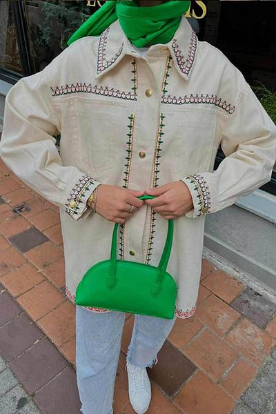 Neva Style سترة حجاب مطرزة بأزرار 9256dsn1