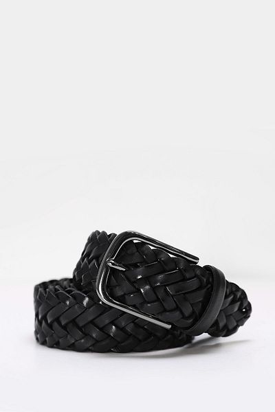 Lufian Men's Black Leather Quat Belt