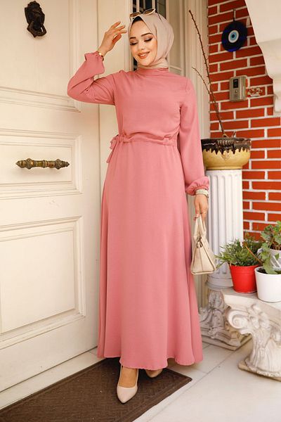 Neva Style Ανοιχτό Dusty Rose Φόρεμα Hijab 6314agk