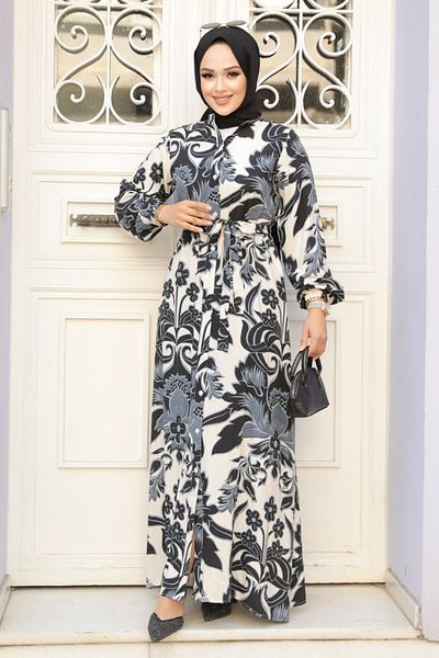 Neva Style Rochie Hijab cu model negru - 90061S