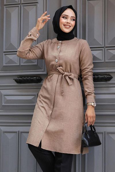 Neva Style - تونيك حجاب الجمل بأزرار 658c