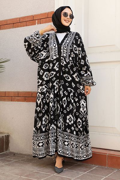Neva Style Rochie Hijab cu model alb - 23453B