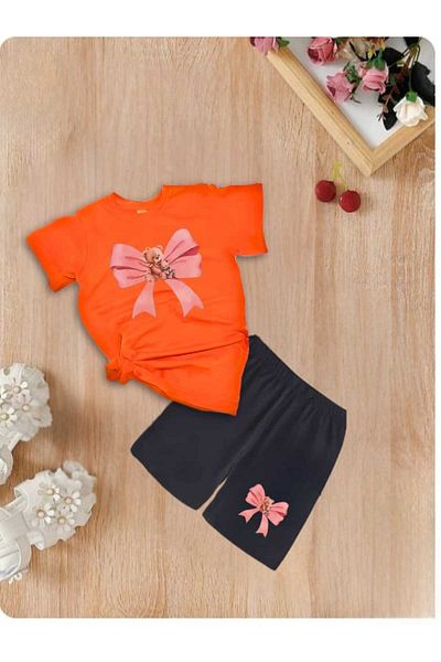 DOCE ELEGANTE Ribbon Printed Children's Summer Suit