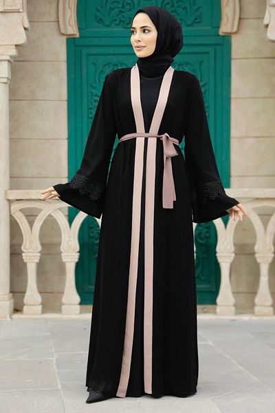 Neva Style Belted Mink Hijab Abaya 55440V