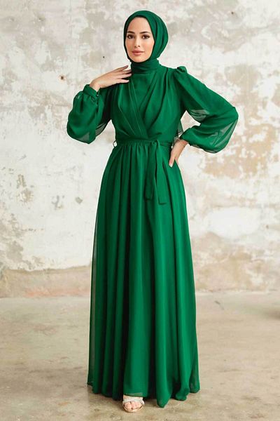 Neva Style Φόρεμα Hijab με μπαλόνι μανίκι 5796y