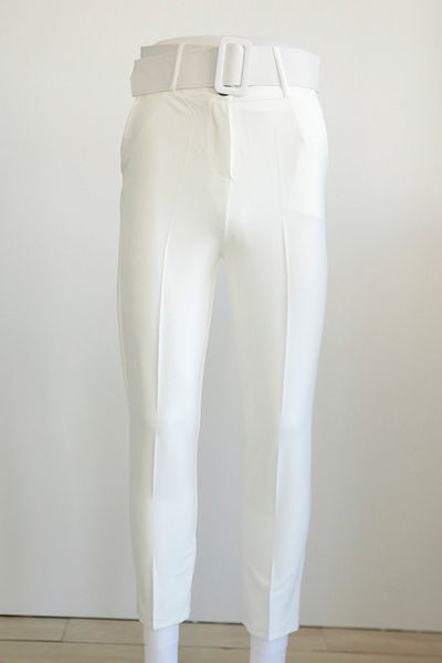 Neva Style Pantaloni albi cu hijab cu picioare înguste 1059b
