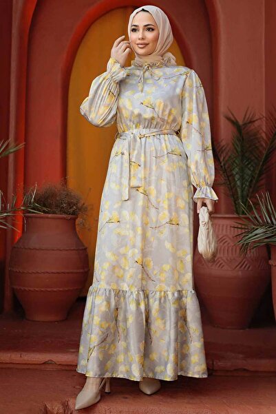 Neva Style Φόρεμα Hijab με λουλουδάτο σχέδιο 60901HR